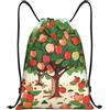 Anceky Borsa con coulisse leggera, piccola, borsa da palestra per donna, zaino da calcio Fruit Under the Tree per viaggi sportivi