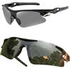 FGJHJTXHSG Occhiali da sole da ciclismo for sport all'aria aperta UV400, resistenti al vento for la sicurezza della corsa in mountain bike(V-1)