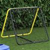 Augerlite rimbalzo da calcio su entrambi i lati, regolabile, con telaio in acciaio e rete in poliestere, 75 x 60-80 x 65-71 cm, allenamento all'aperto per calcio, basket, baseball, stabilità grazie