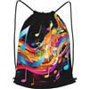 Anceky Zaino con coulisse, borsa da palestra con coulisse, borsa da nuoto con note musicali colorate per uomo e donna