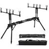 Drawup Supporto Canne Pesca 5 Posti Alluminio Regolabile | Lega alluminio robusta, 5 slot separati, altezza regolabile 90-140cm, ideale per e baitcast