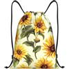 Anceky Borsa con coulisse leggera, piccola, borsa da palestra per donna, zaino estivo con girasole e calcio, per viaggi sportivi
