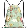 Anceky Zaino con coulisse, resistente all'acqua, con cordino, motivo: palloncino, per sport, palestra, per uomo e donna