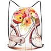 Anceky Zaino con coulisse, borsa da bicicletta con fiori, borsa da nuoto per uomo e donna
