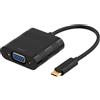 Deltaco USBC-1098 adattatore cavo video 0,1 m USB Tipo-C VGA (D-Sub) nero (USBC-1098)