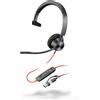 HP Poly POLY Cuffie Blackwire 3310 certificate per Microsoft Teams adattatore USB C A TAA