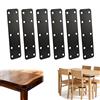 mongtsamz Piastra di Giunzione Piana Nero, 6 Pezzi Metallo Piatta Staffa Fissaggio Piastra di Giunzione Piatta 14x3,5x0,16 cm Piastre Staffe Perforate Connettore per Armadi Tavoli Sedie Legno Tavoli Mobili