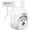 Hiseeu Telecamera Wi-Fi Esterno 360 Gradi con Visione Notturna a Colori, 5MP PTZ Telecamera Sorveglianza da Esterno,Audio Bidirezionale,Tracciamento Automatico,Rilevamento del Umano,Lavora con alexa