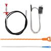 Thryvix 4 Pezzi Stura Lavandini e Scarichi, Kit Pulizia Tubi con Pinza, Spazzola e Bastoncino Flessibile, Molla Sturatubi per Rimozione Capelli, Lavello, Doccia, Vasca, Cucina e Bagno