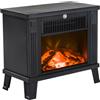 HOMCOM Camino Elettrico da Terra Moderno 600W/1200W, 34x17x31 cm, Nero