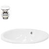 ML DESIGN modern living ML-Design Lavabo in Ceramica Bianco Lucido 49 x 19,5 x 40,5 cm Lavandino da Incasso Ovale Design Moderno Lavamani Bacinella Sanitari Arredo per Bagno Toilette Casa Lavello incl. Piletta e Troppopieno
