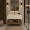 Yellowshop | Lavabo Sospeso in Marmoresina HEAVY 80 x 50 x 13 cm color Sabbia - Vasca Integrata, Gelcoat Antigraffio UV, Made in Italy