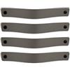 Brute Strength - Maniglie in pelle - 20 x 2,5 cm - Grigio - 4 pezzi | Maniglie e tiranti in cuoio pieno fiore per mobili, armadi e cassettiere; viti corte e lunghe incluse
