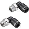 PATIKIL 8mm Tubo OD x 1/4 NPT Maschio Filo Gomito Raccordi, 2pz Spingi per Collegare Spingere Raccordo blocare Raccordo per Pneumatico Idraulico system
