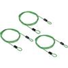 PATIKIL 3pz Sicurezza Cavo 2,5 mm x 1 m/3,3ft Bagaglio Trasparente Verde | Lucchetto Filo Corda, Rivestito, con Doppio Giro