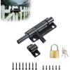 FOBOZONE Chiavistello Cancello 95mm, Catenaccio Porta Acciaio Inox 304 Con Lucchetto E Viti, Barra Diametro 10mm, Adatto Per Camera Da Letto/Capanno/Recinzione/Giardino/Porte Interne Ed Esterne