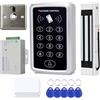 AccessShield Sistema di ingresso con tastiera impermeabile per il controllo degli accessi, alimentatore 12 V CC, interruttore di apertura porta, serratura elettrica e portachiavi RFID a 125 kHz