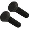 PATIKIL M10x35mm Esagonale Bullone, 2pz 8.8 Grado Completo Filettato Sinistra Mano Filo Esagonale Testa Bullone, Nero