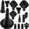 AERZETIX | Set di 13 ugelli per cartuccia di silicone e sacche flessibili per mastice/colla poliuretanica | plastica ABS | colore nero