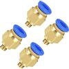 PATIKIL M5 Maschio x 6mm Tubo OD Dritto Raccordi,4pz Pneumatico Pressione per Rapido Connettore per Pneumatico Idraulico