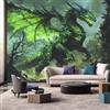 hgjdjhnf Carta da parati con drago, motivo foresta psichedelica, decorazione per soggiorno e camera da letto, decorazione murale, carta da parati con motivo, 250 cm x 175 cm