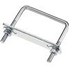 PATIKIL 2-3/8(60mm) Interno Larghezza M6 Quadrato Bulloni a U, 2 Set Carbonio Acciaio U Bullone con Dadi, Telaio Piatto, Rondelle, Argento Tono