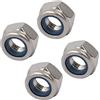 PATIKIL M8 x 1,25mm Sinistra Mano Filo blocco Dadi, 4pz Sinistra Mano Esagonale Dadi per Fissaggio, Argento Tono