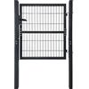 HENGMEI cancello da giardino per recinzione con Serratura per porta, cancello, recinzione, porta da giardino, recinzione, Anthrazit, 100x100cm