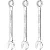 QUARKZMAN 3 Pezzi Chiave Combinata 10mm Metrica 12 Punti Testa Chiusa E Aperta Acciaio Zincato Doppia Estremità Utensile Per Automotive Riparazioni Fai Da Te, Bianco Argento