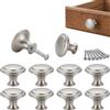 inferramenta Set 10 Pomelli Rotondi per Mobili e Cucina | Maniglie di Design per Armadi, Cassetti e Guardaroba | Viti Incluse, Elegante e Resistente | Disponibili Vari Colori (Silver)