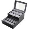 Scatola Porta Orologi con Cassetto Elegante Portorologi Durevole per Guardaroba
