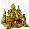 Modellino di Castello Fantasy Dettagliato Modello con Copertura Antipolvere