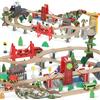 AIYAPLAY Trenino Giocattolo in Legno per Bambini 3+ Anni, 100 Pezzi, Multicolore