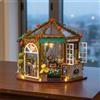 Kit Caffetteria Giardino Fai da Fai da Sé Con Luci a LED Miniature Scene In