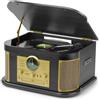 Dlitime Giradischi vinili vintage con Altoparlanti Stereo, lettore CD, Bluetooth,