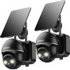 ZUMIMALL Set da 2 Telecamere di Sicurezza Solari per Esterni 2K,