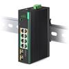 LINOVISION Switch PoE Industriale Full Gigabit a 8 Porte, Ingresso DC