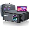 Wimius Proiettore 4K, 1200 ANSI Lumen Wifi 6 e Bluetooth Proiettore,