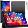 Beynivan Tablet 14 Pollici 5G WiFi,Android 15 Tablet 36GB RAM+256GB