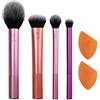 Real Techniques Set di pennelli da trucco con 2 spugnette per ombretto, fondotinta, fard e correttore, set da 6 pennelli da trucco (confezione da 2)