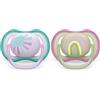 Philips Spa Avent Succhietto Ultra Air - 2 Succhietto Ortodontici In Silicone 0-6 Mesi Sole E Arcobaleno