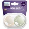 Philips Spa Avent Succhietto Ultra Soft - Tettarella In Silicone 0-6 Mesi Colori Assortiti