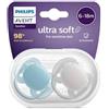 Philips Spa Avent Ultra Soft Succhietto In Silicone 6 18m Colori Assortiti 2 Pezzi