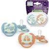 Philips Spa Avent Ultra Soft Night Succhietto In Silicone 18m+fantasie Assortite 2 Pezzi