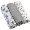 Babyono Mussole In Garza 70x70cm Colore Grigio Set 3 Pezzi
