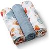 Babyono Mussole In Garza 70x70cm Colore Blu Set 3 Pezzi