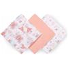 Babyono Mussole In Garza 70x70cm Colore Rosa Set 3 Pezzi