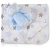 Cangaroo Coperta In Pile Morbido Con Orsetto Peluche Azzurro Set Regalo Neonato