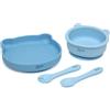 Kiokids Iberica Sl Kiokids Stoviglie In Silicone Colore Azzurro 4m+ 4 Pezzi