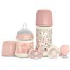 Suavinex Italia Srl Set Wonder Welcome Baby 2 Biberon + 2 Succhietti + 1 Clip Portaciuccio Rosa